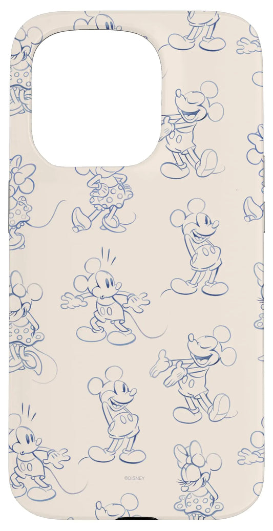 Sarung Reaksi Seni Vintaj Retro Mickey dan Minnie Mouse Disney iPhone 16 Plus