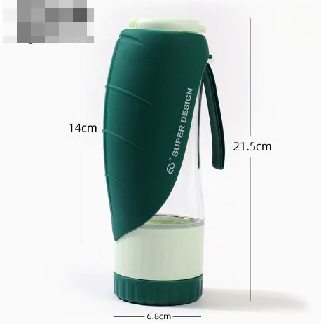 Botol Air &amp; Mangkuk Makanan Anjing Mudah Alih 2-dalam-1 – Dispenser Perjalanan Boleh Lipat, Kalis Bocor untuk Haiwan Peliharaan