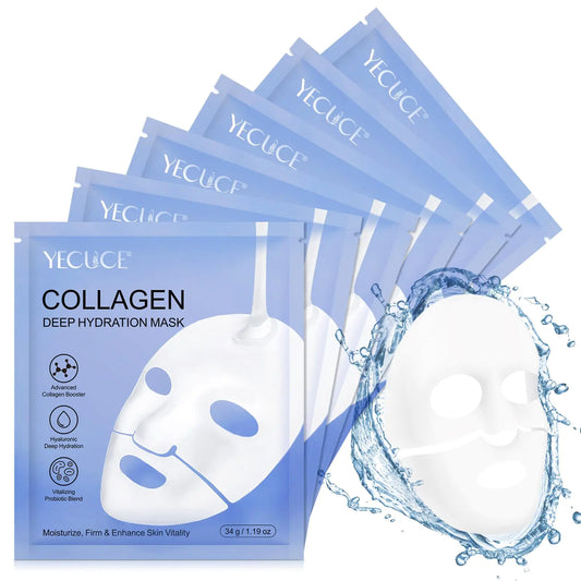 Masker Muka Kolagen Bio-Kolagen Masker Mendalam Sebenar Masker Semalaman Kolagen Mendalam Masker Pembalut Malam Kolagen 6 keping