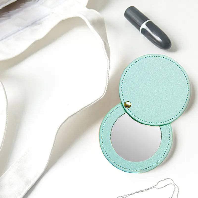 Cermin Solek Bulat Lipat Mudah Alih Warna Gula-gula