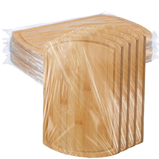 Papan Pemotong Besar Patelai 12 Pek Papan Pemotong Kayu Pukal Papan Pemotong Dapur untuk Kraftangan DIY Hadiah Perkahwinan Pindah Rumah (12 x 9 Inci Buluh)